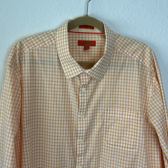 Men's EGARA Yellow Checkered Button-Up Long Sleeve Cotton Shirt - Big Bold 3XLT - Picture 1 of 13